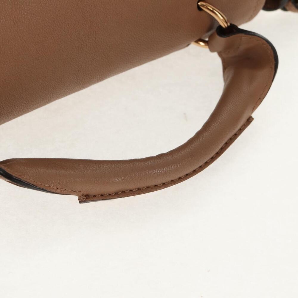 Chloe Elsie Hand Bag Leather 2way Beige Gold Auth BA8869 - Picture 7 of 16